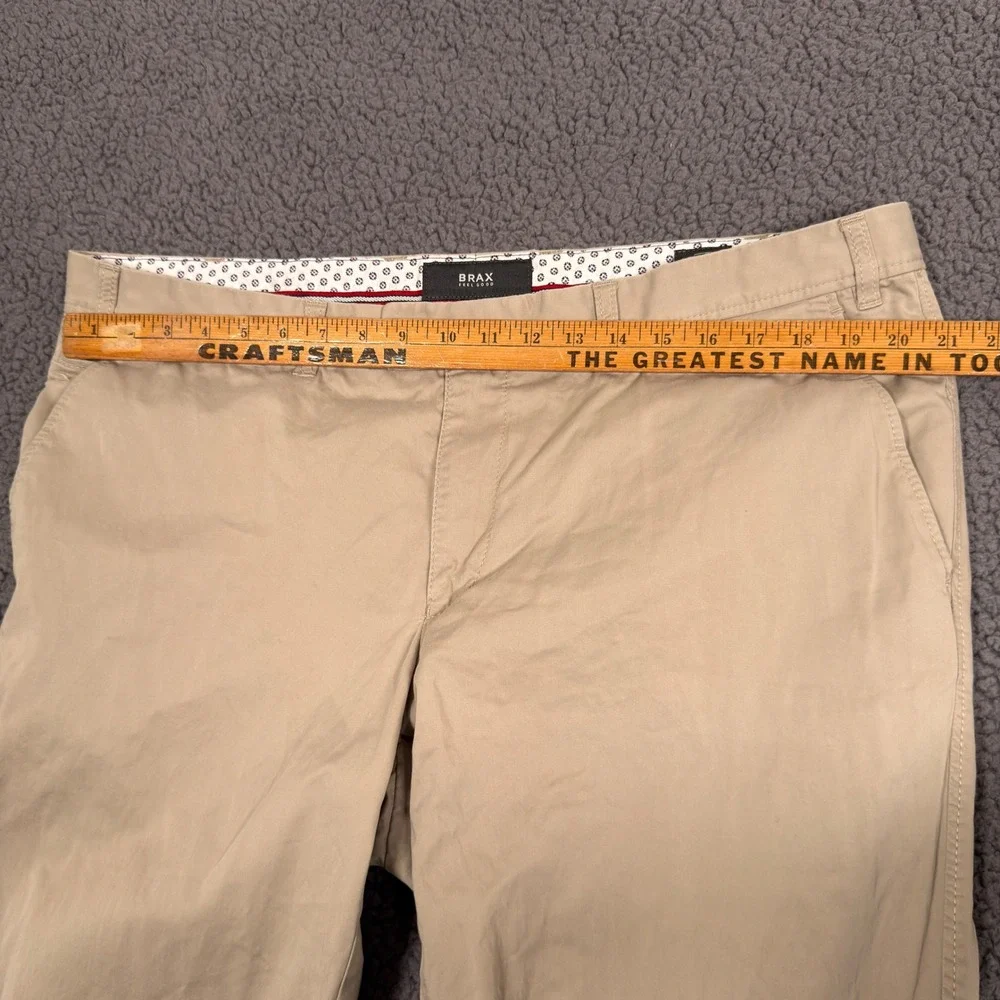 Brax Feel Good Evans Regular Fit Chino Pants Tan Khaki Mens 42x32 86-1808/56